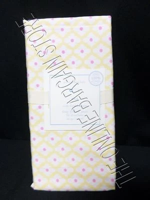 Sábanas ajustables Pottery Barn niños bebé guardería Ana Geo cuna amarillas flores florales Foto 1 de 2