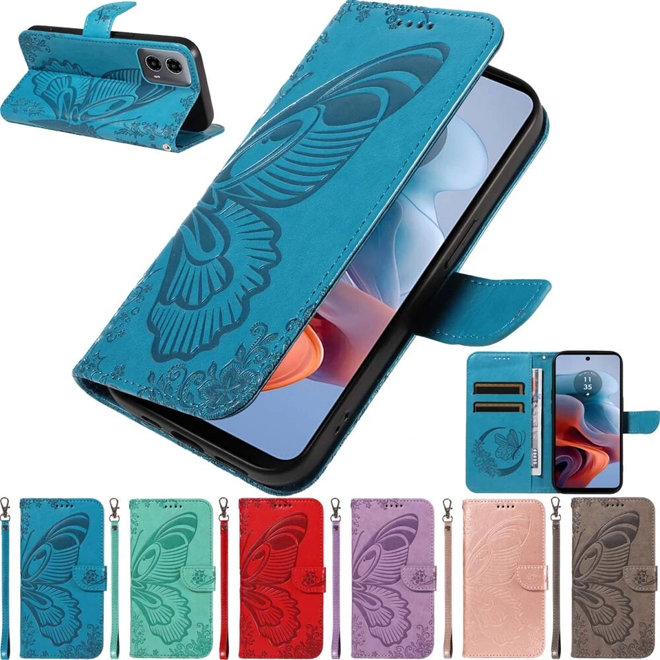 For Motorola Moto G34 G14 G54 G13 G23 Edge 50 Pro Flip Wallet Leather Case Cover - Image 1 of 4