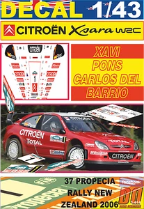 DECAL 1/43 CITROEN XSARA WRC XAVI PONS R.NEW ZEALAND 2006 4th (02) - Imagen 1 de 1
