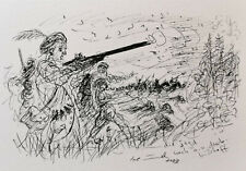 zeichnung drawing, "die jagd", nach einem gedicht von annette v. droste-hülshoff