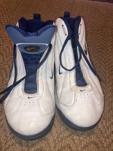 VINTAGE NIKE DBL CLUTCH white BASKETBALL SHOES SIZE 8 Swoosh - Picture 1 of 7