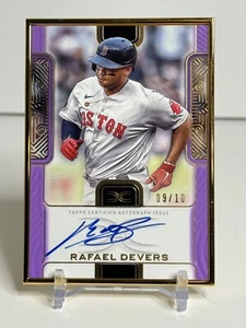 2023 Topps Definitive Collection Rafael Devers Purple Gold Framed Auto /10 - Picture 1 of 2