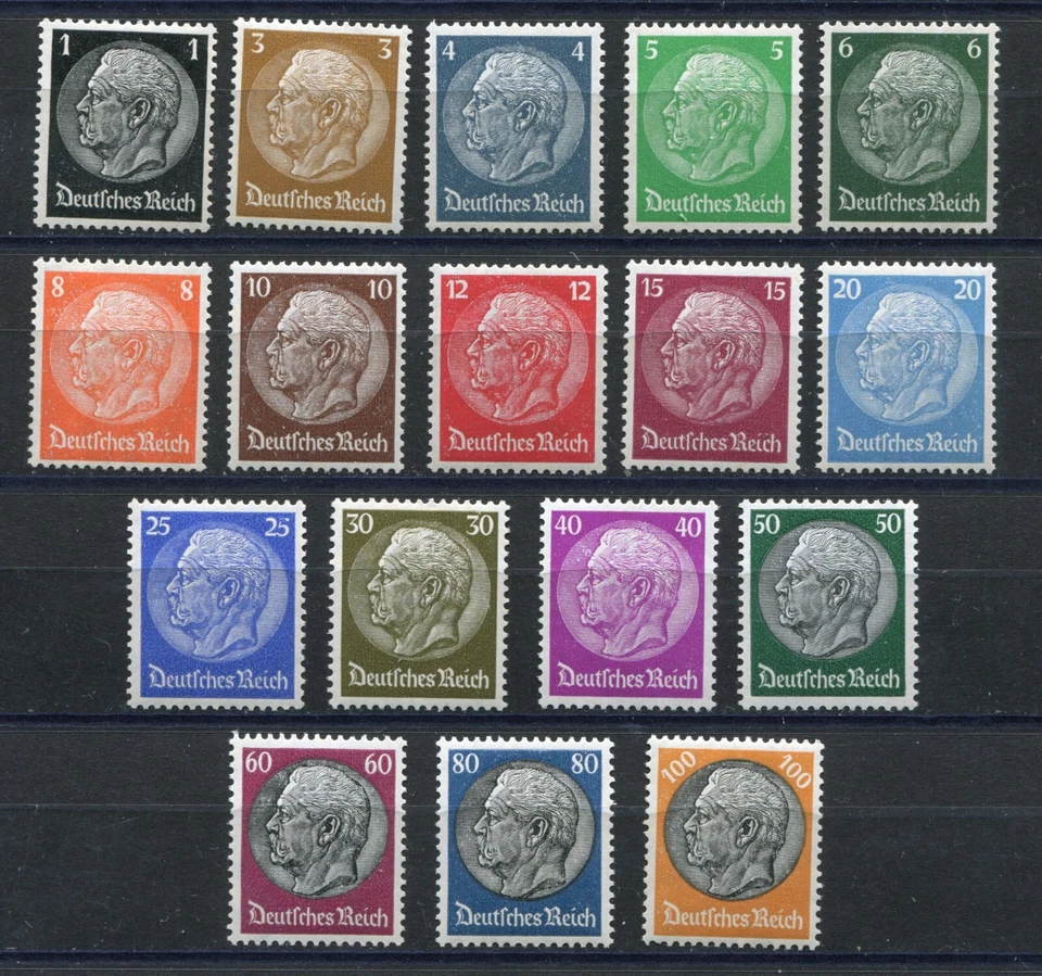 GERMANY 3rd REICH 1933-1936 HINDENBURG SET SCOTT 415-431 PERFECT MNH - Image 1 of 1