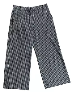 Pantaloni cropped Max Mara Weekend neri grigi a quadri gamba larga taglia M - Foto 1 di 4