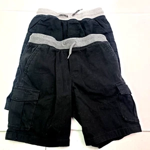 Jumping Beans Wonder Nation Boys Size 10 Black Drawstring Shorts Bundle of 2 - Picture 1 of 7