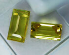 Żółty szafir szmaragdowy kształt 18 ct naturalny luźny kamień szlachetny para certyfikowany