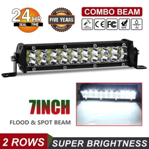 7" INCH LED WORK LIGHT BAR FLOOD OFFROAD ATV FOG TRUCK LAMP 4WD 12V 6" 8'' 10'' - Picture 1 of 9
