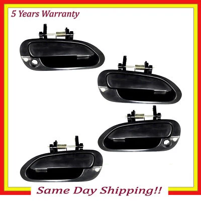 Outside Door Handle For 1998-2002 Honda Accord Black Primed Black Left Right Set - Image 1 of 4