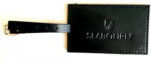 SEABOURN Cruises Personal Bag Tag .. grey/black Leather with strap - Picture 1 of 2