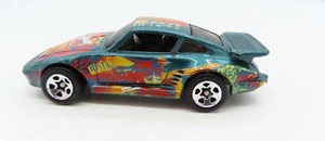 1989 Hot Wheels Porsche 930 Rock N Roll Slant Nose Green 1:64 Diecast Car - Picture 1 of 9