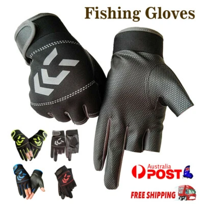 3 Fingers Cut Fishing Gloves Anti-slip Waterproof Skidproof Sun Protection - image 1 of 3