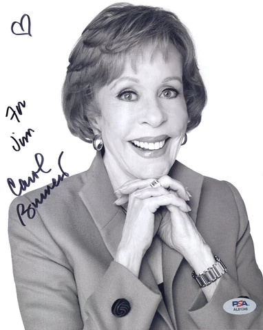 CAROL BURNETT HAND SIGNED 8x10 PHOTO        AWESOME POSE       TO JIM       PSA Cover