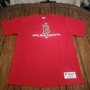 Boston Redsocks Majestic MLB Baseball 2005 Playoffs Authentic Tshirt (L) Sports - Picture 1 of 12