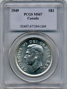 1949 Canada Silver Dollar - PCGS Superb GEM MS 67 - Picture 1 of 2