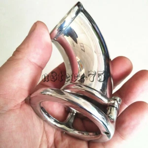 New Male Chastity Device Short/Long Cage Stainless Steel Bound Pendant Lock Cage - Picture 1 of 12