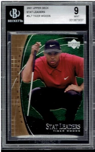 Tiger Woods 2001 UPPER DECK Stat Leaders #SL7 BGS 9 Mint Rookie RC - Picture 1 of 2