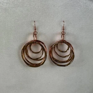 Bohemian Rosegold/Kupfer Metallic Damen Ohrringe - leichter Retro Style - Bild 1 von 5