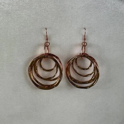 Pendientes para mujer bohemios metálicos de oro rosa/cobre - estilo retro ligero Foto 1 de 4