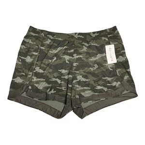 Nuevos Pantalones Cortos ATHLETA Para Mujer 3X 3XL XXXL Verde Camuflaje Nylon Malla Corredor 4" $49 - Imagen 1 de 8