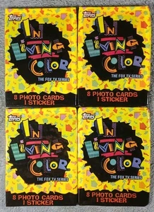 (4) Confezioni sigillate Topps In Living Color 1992! Possibile Jim Carrey J-Lo Jamie Foxx - Foto 1 di 5