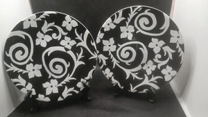 Roscher & Co. Cortona Collection Samantha schwarz & weiß Blumen Salatteller (4) - Bild 1 von 3