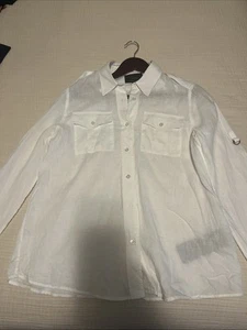 Belstaff Womens Button Front Full Sleeve White Linen Shirt Size IT 42 US 8 Large - Picture 1 of 6