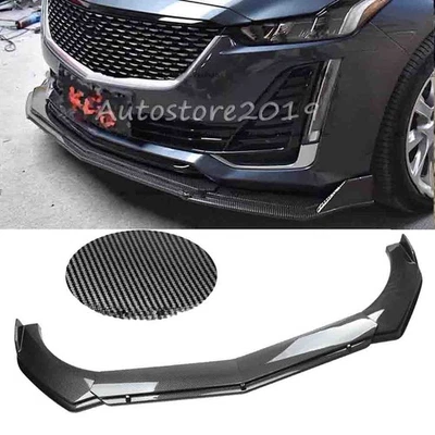 For Cadillac CT4 CT5 CT6 Carbon Fiber Front Bumper Lip Spoiler Splitter Body Kit Foto 1 de 4