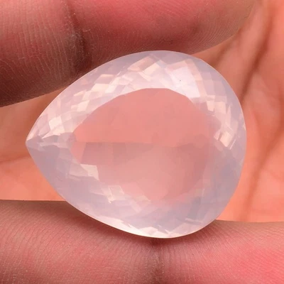 66.10 Cts Natural Rose Quartz Pear Cut 27mmx23mm Stunning Untreated Gemstone - Image 1 of 4