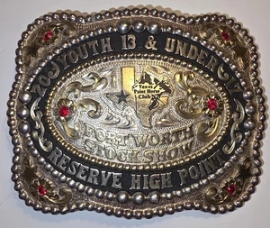 2017 Fort Worth Stock Show Texas Paint Horse Youth 13U Reserve High Point Buckle - Bild 1 von 9