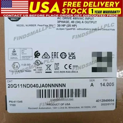 Neu AB 20G11ND040JA0NNNN PowerFlex luftgekühlt 755 AC Laufwerk USA kostenlose Steuern - Bild 1 von 2