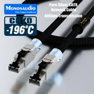 Cable de red CAT8 4N de plata maciza de ley - 40 Gbps criotratado para audiófilos - Imagen 1 de 10