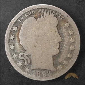 Cuarto de plata Liberty Head Barber 1893 25c - Filadelfia - Imagen 1 de 2