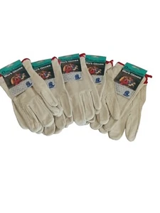 5 Pair Pack, Goat Skin Grain Leather Driver, work garden gloves (PPE), Size  S - Picture 1 of 3