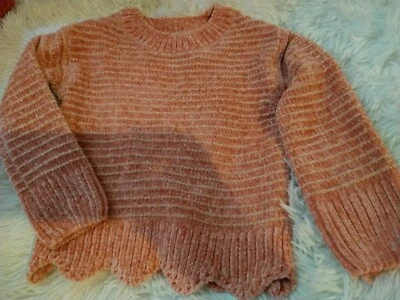 Suéter tejido con dobladillo festoneado liso rosa rosa 3T Epic Threads para niñas pequeñas Foto 1 de 4