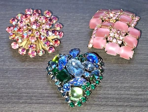 Beau Jewels Juliana+ Vintage High-End Lot Designer Brooches Lot 3 Pcs. - Picture 1 of 5
