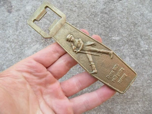 VTG RARE JOHNNIE WALKER WHISKY BRASS BRONZE BOTTLE OPENER BEER SODA COLA GIFT - Picture 1 of 4