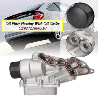 Oil Filter Housing With Oil Cooler For Mercedes Benz W463 X164 W164 W203 C230 US - Image 1 of 4