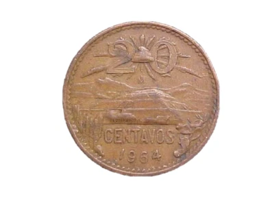 1964 MEXICO 20 CENTAVOS KM# 440 - VERY NICE CIRC COLLECTOR COIN! -c3210xux — 第 1/2 张图片