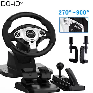 DOYO Gaming Race Sim Steering Wheel Pedals Shifter For PC PS3 PS4 Xbox Switch - Picture 1 of 15