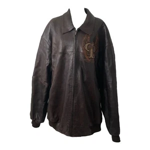 Herren Gr. 56 3XL Lederjacke Pelle Pelle Marc Buchanon braun bestickt - Bild 1 von 24