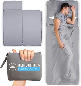 Sleeping Bag Liner - Adult Sleep Sack & Travel Sheets for Hotel - Travel Sleep S - Picture 1 of 12