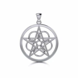 Pentagram Pentacle 925 Sterling Silver Pendant Pagan Wiccan Talisman Jewelry - Picture 1 of 3