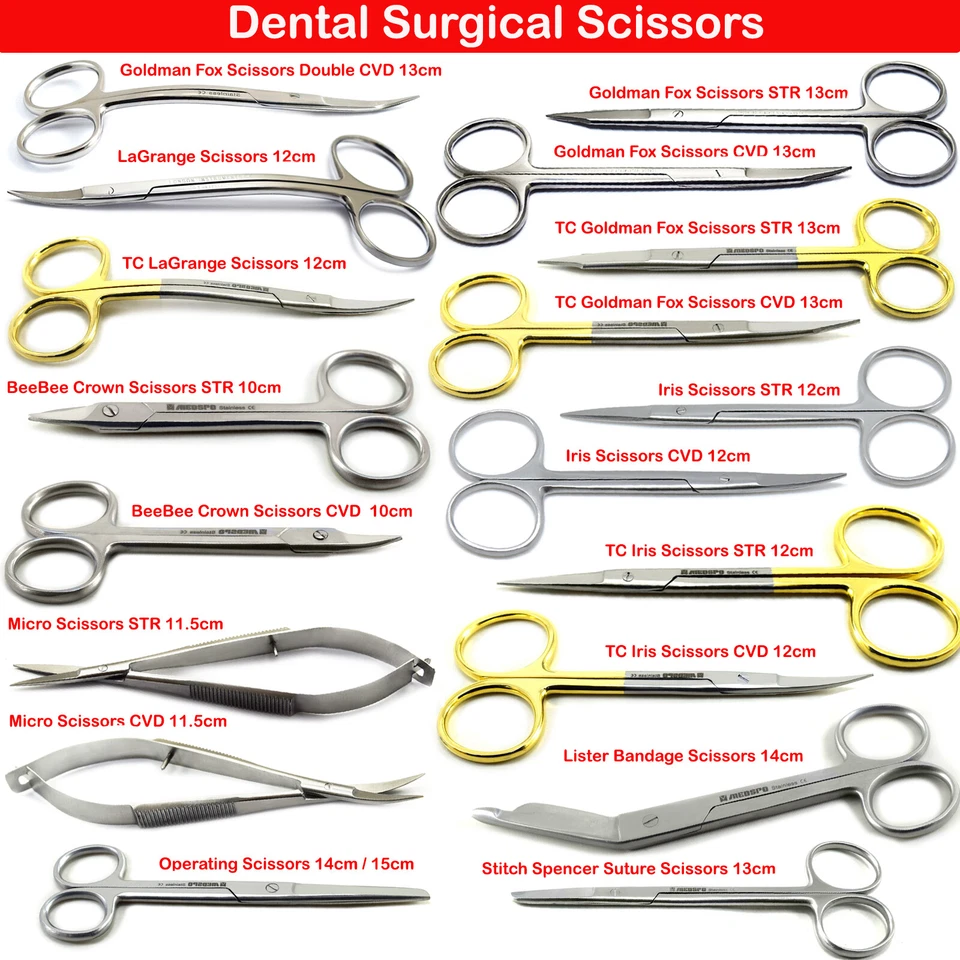 Sutura veterinaria quirúrgica dental micro tijeras vendaje disección gingival Foto 1 de 1