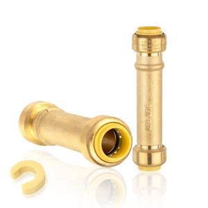 EFIELD (2 to100 Packs) 1/2"×1/2" Push Fit Slip Coupling Brass Fittings Lead Free - Picture 1 of 5