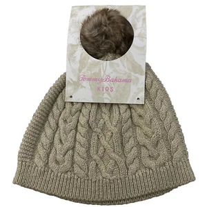 NWT Tommy Bahama Kids Pompom Winter Hat Ribbed Metallic - Picture 1 of 4
