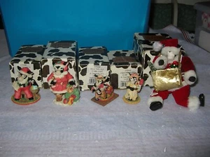 Vintage Cowtown Kuh Resin Figuren von Ganz, fünf WEIHNACHTSFIGUREN B/N/I/B - Bild 1 von 7