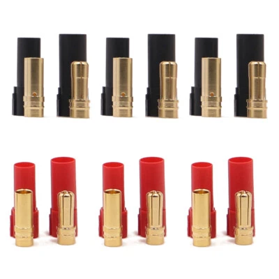 6 Pairs XT150 Connector Adapter Set Female Male Plug 6mm Gold Banana Bullet Plug - Image 1 of 4