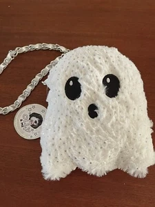 Olly & Me Ghost Girls Plush Purse White Sliver Fleck Bag Chain Strap New - Picture 1 of 5