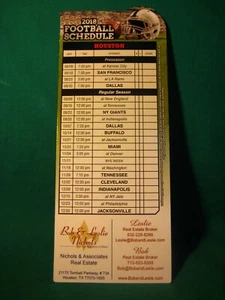 2018 Houston Texans Football Schedule Refrigerator Magnet - Picture 1 of 3