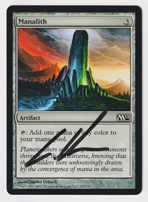 Signed Manalith HP M12 Magic 2012 Artist Charles Urbach MTG Mana Artifact EDH! - Image 1 of 2